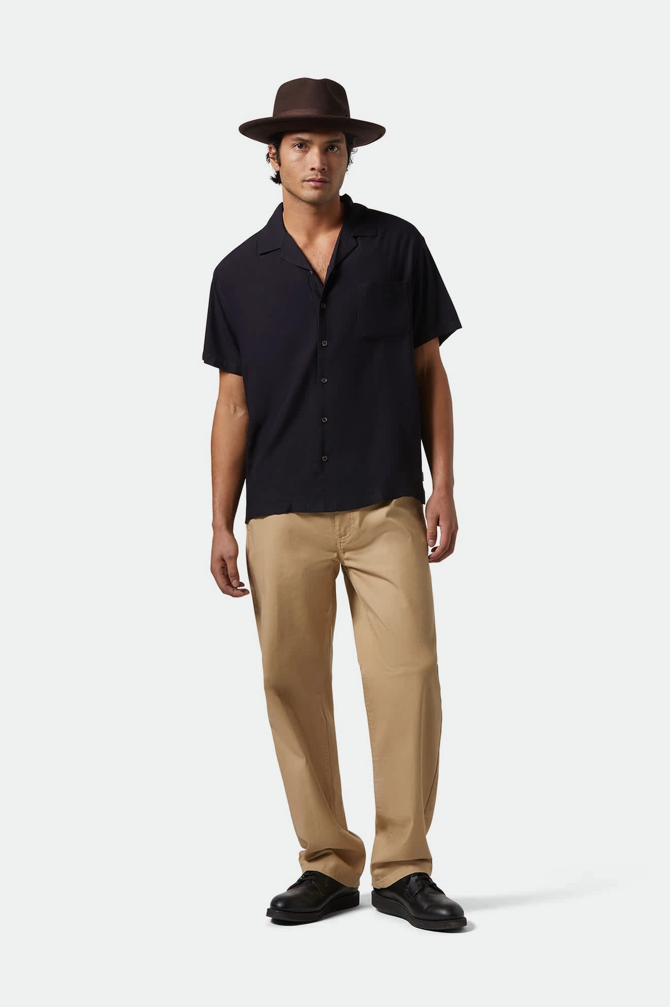 Bunker S/S Camp Collar Shirt - Black Picnic Outfit Special Occasion
