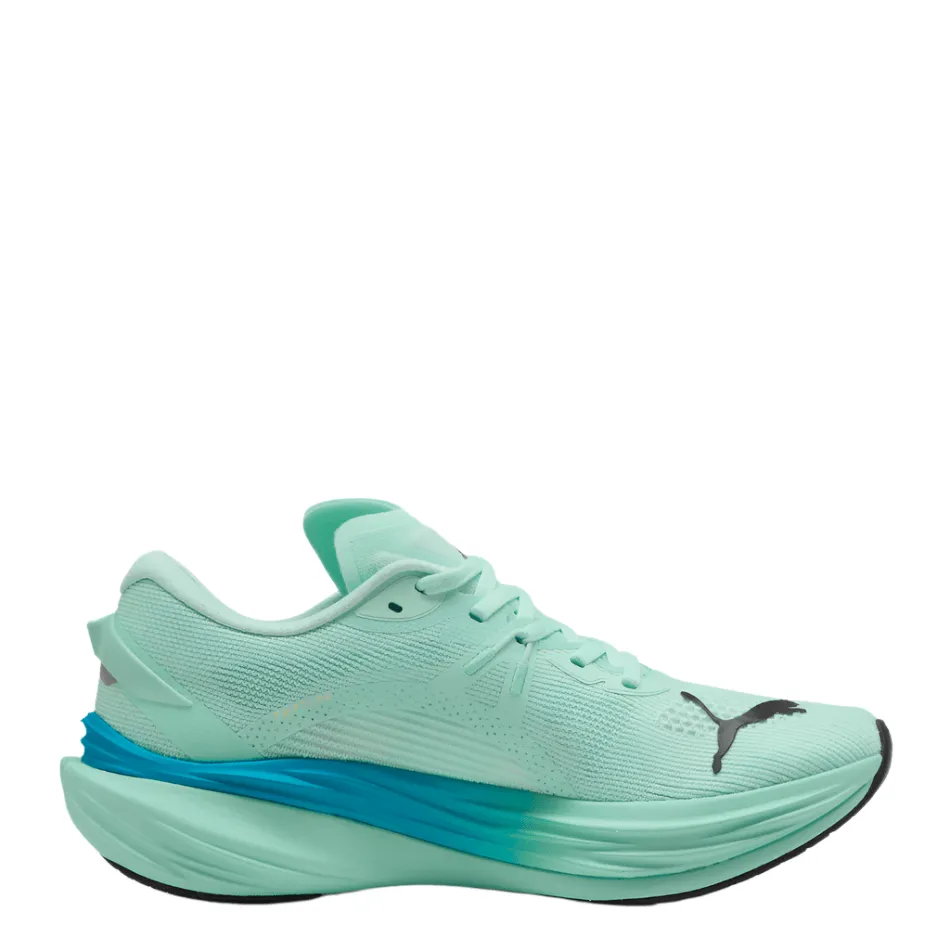 Comfort Linings PUMA Men's Deviate NITRO 3 Running Shoes in Mint Melt/Speed Blue AW25