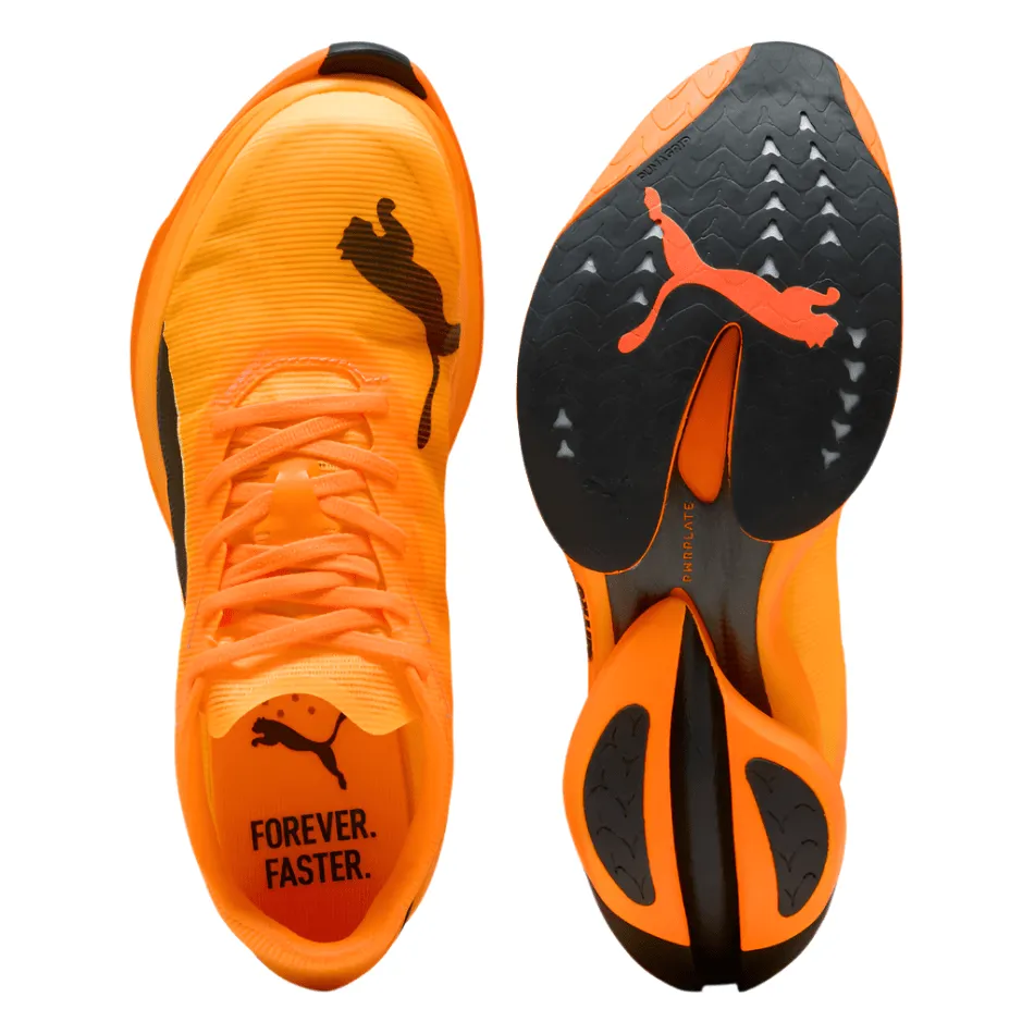 PUMA Men's Fast-R NITRO Elite 3 Running Shoes in Heat Fire/Sun Stream AW25 recycled content shoes running in a steel bridge area shoes