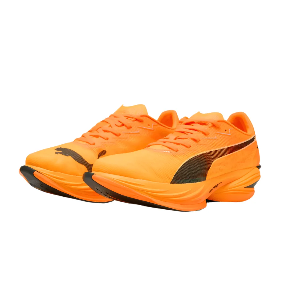 left - foot shoe discounted shoes PUMA Men's Fast-R NITRO Elite 3 Running Shoes in Heat Fire/Sun Stream AW25