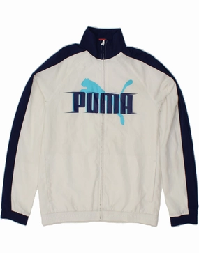 Variable Baffle Sizing Relationship PUMA Boys Graphic Bomber Jacket 13-14 Years XL White Colourblock Polyester