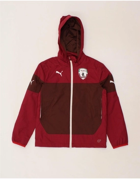 PUMA Boys Graphic Hooded Rain Jacket 11-12 Years Large  Red elastic waistband Street Fashion
