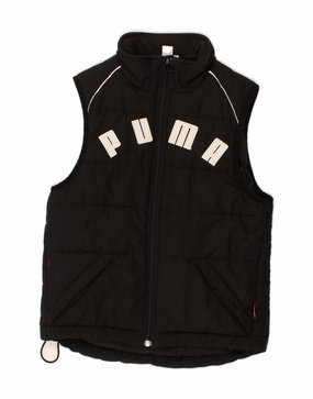 Heat Control PUMA Boys Graphic Padded Gilet 9-10 Years Black Polyester