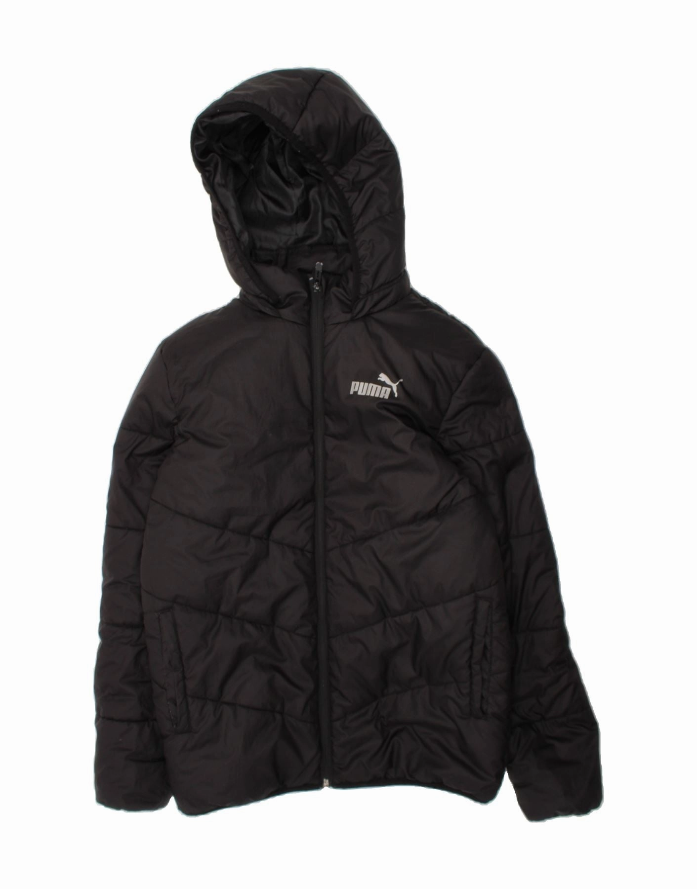 Fresh Function PUMA Boys Hooded Padded Jacket 13-14 Years Black Polyester