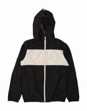 PUMA Boys Hooded Rain Jacket 11-12 Years Black Colourblock Polyester Weather Ready