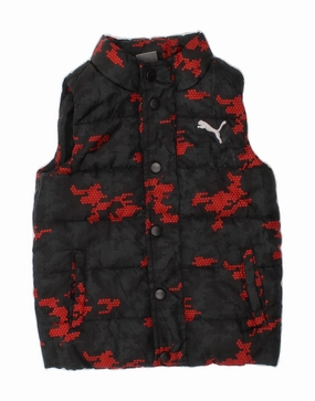 PUMA Boys Padded Gilet 3-4 Years Black Camouflage Polyester AbrasionResistant
