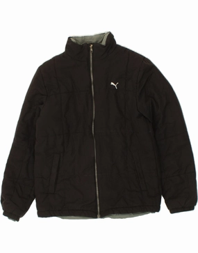 PUMA Boys Padded Jacket 13-14 Years XL Black Slide Strap Waistband