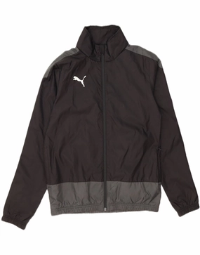 PUMA Boys Rain Jacket 15-16 Years Black Colourblock Polyester Shaving-cream