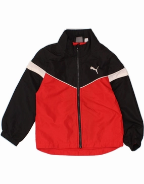 Relax PUMA Boys Rain Jacket 3-4 Years Red Colourblock Polyester
