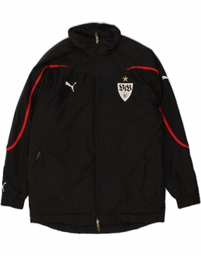Poise Wind Protection PUMA Boys Stuttgart Graphic Windbreaker Coat 11-12 Years Large Black