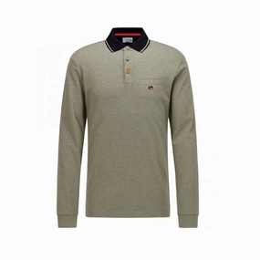 Beboard Men Long Sleeve Polo Relaxed Torso Fit Chilly Weather Style