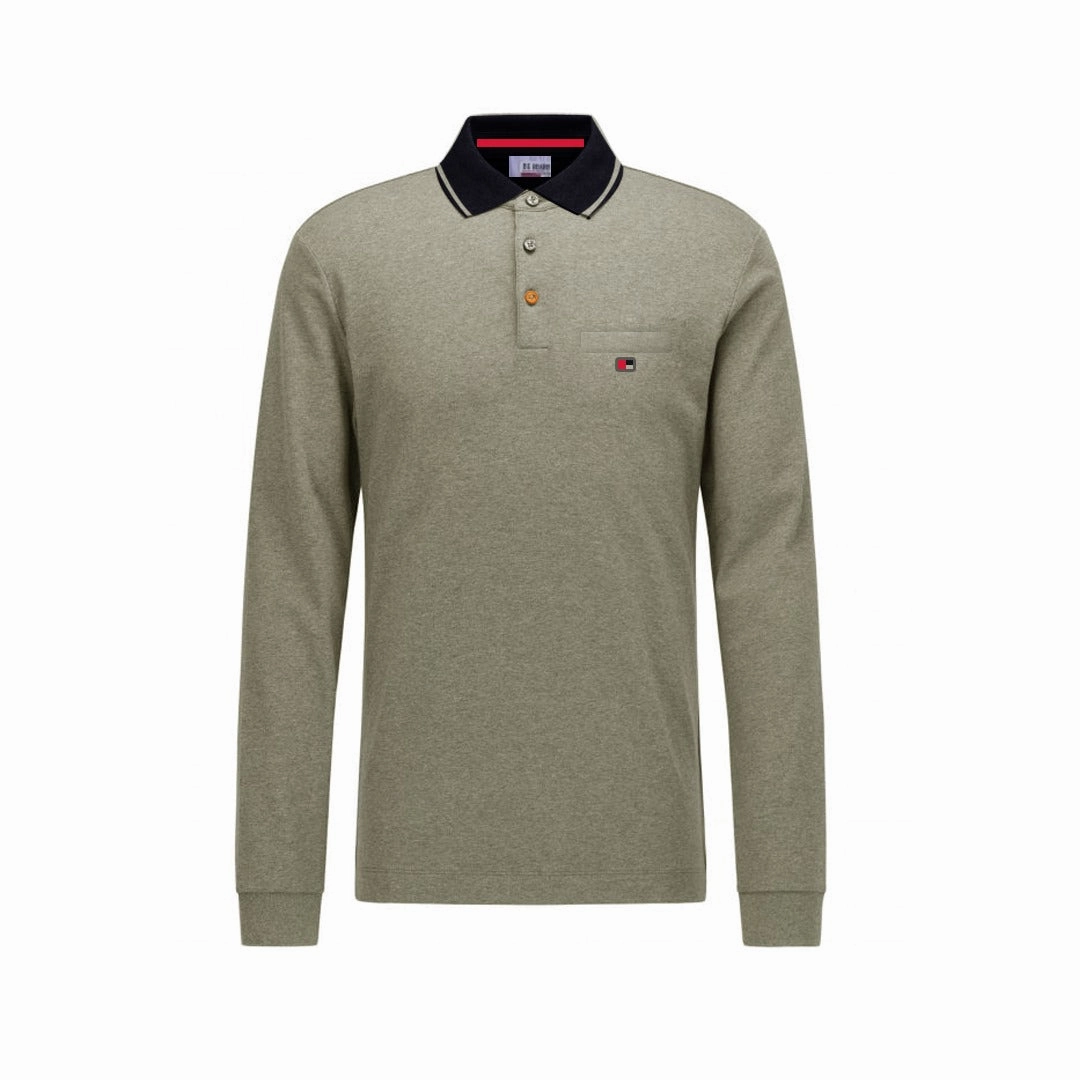 Beboard Men Long Sleeve Polo Relaxed Torso Fit Chilly Weather Style