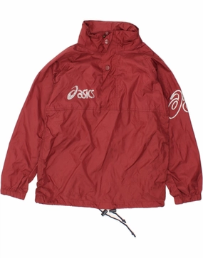 Hiking Vibe ASICS Boys Graphic Pullover Rain Jacket 9-10 Years Red Polyamide