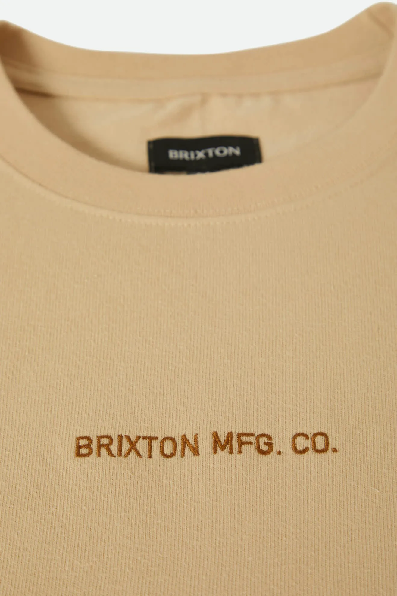 Sporty Layer Quality Embroidered Heavyweight S/S Standard T-Shirt - Cream Classic Wash