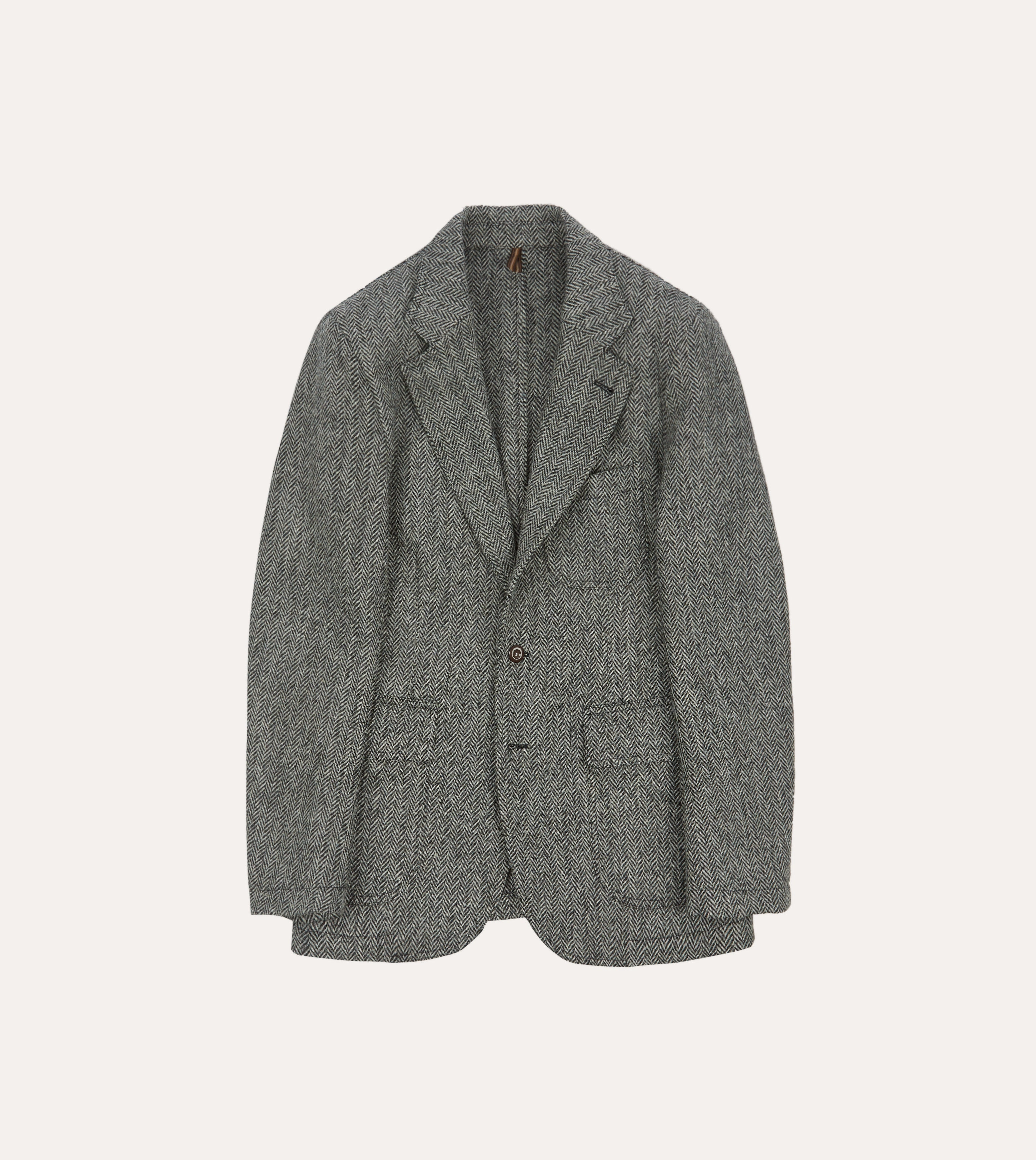 Sleek Cut Grey Herringbone Harris Tweed Games Blazer Mk. VII