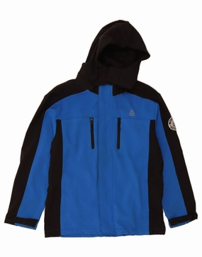 Insulated Layer Christmas REEBOK Boys Hooded Windbreaker Jacket 14-15 Years Large Blue Colourblock