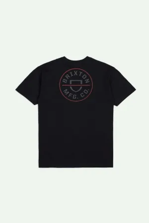 Simple Fashion FadeResistant Coating Crest II S/S Standard T-Shirt - Black/Charcoal/Mahogany