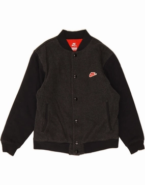 Surf quilted NIKE Boys Varsity Jacket 10-11 Years Medium Grey Colourblock Cotton