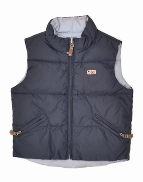 Compromise NAPAPIJRI Boys Graphic Reversible Padded Gilet 3-4 Years Navy Blue Nylon