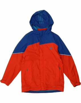 ADIDAS Boys Hooded Windbreaker Jacket 11-12 Years Red Colourblock Lightweight insulation Hooded Option