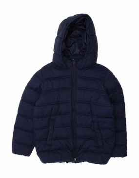 suitable for award ceremonies Travel Essential BENETTON Boys Hooded Padded Jacket 8-9 Years Large  Navy Blue Polyester