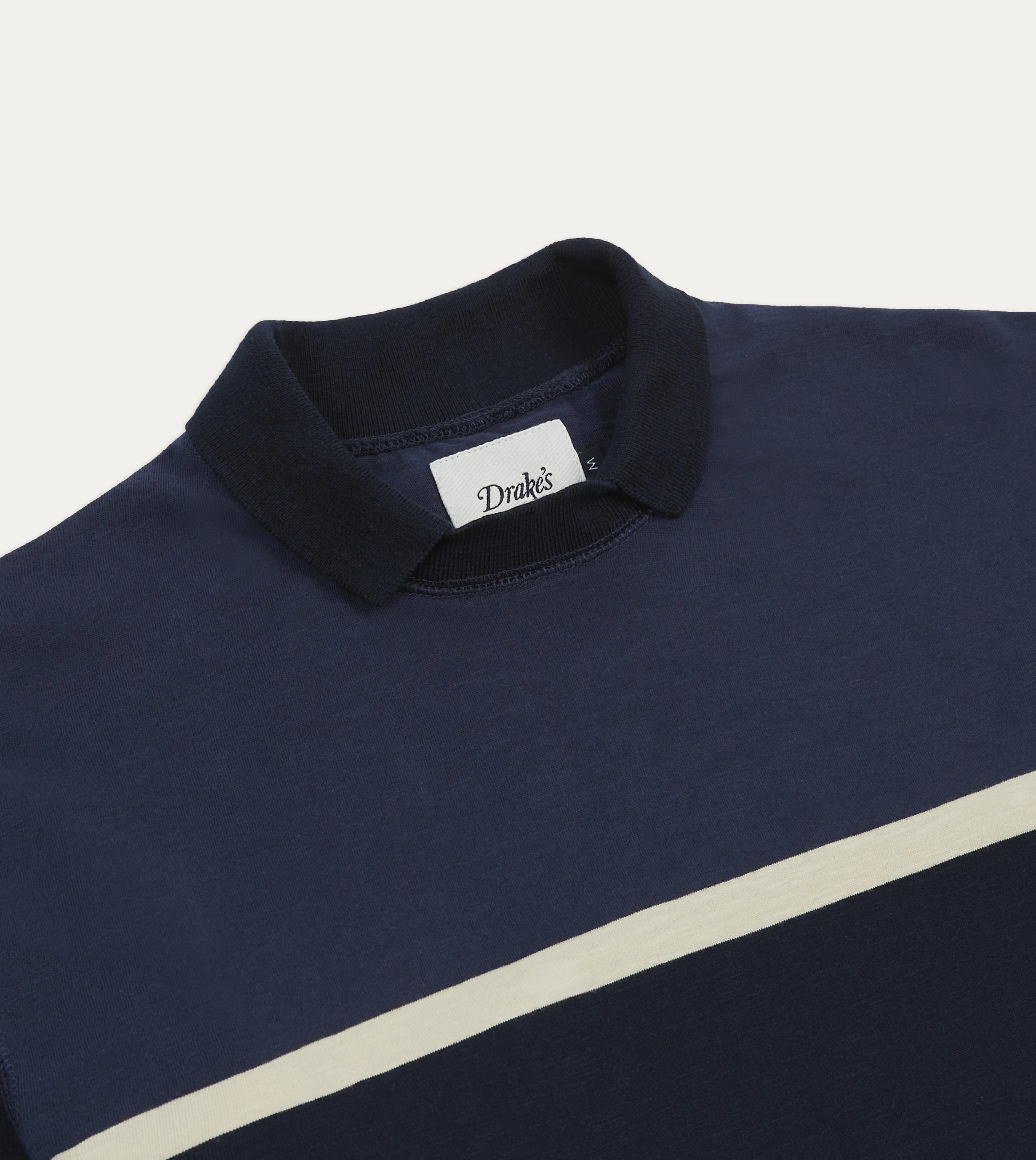 Navy and Ecru Stripe Mock Collar Long-Sleeve Jersey product personalization ideas