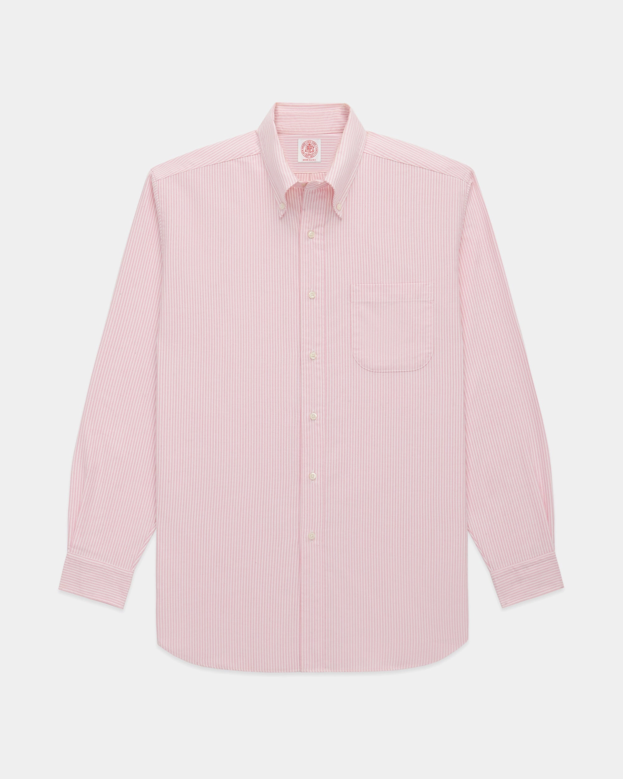 Winter Essentials Made-in-USA Pink University Stripe Oxford Dress Shirt - Classic Fit