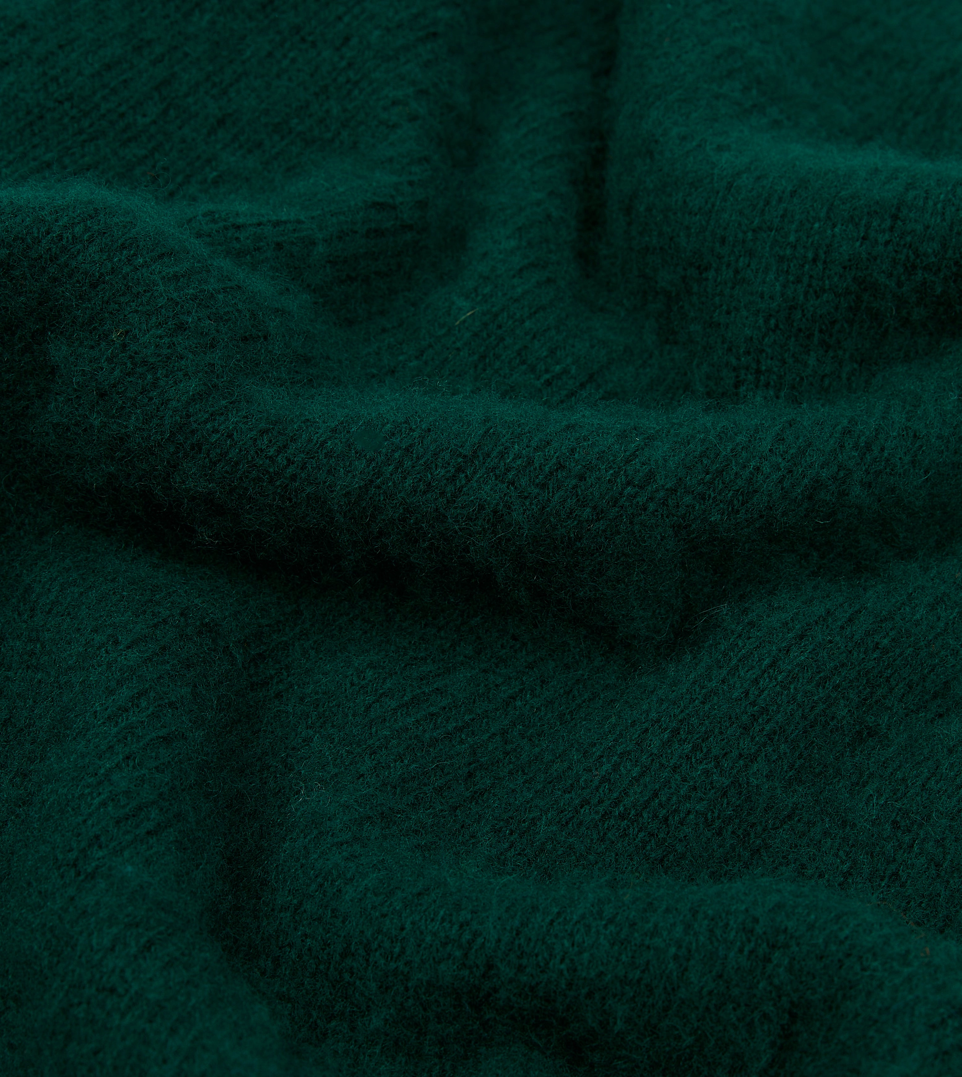 Ventilated Mesh Panel Forest Green Brushed Shetland Crew Neck Jumper