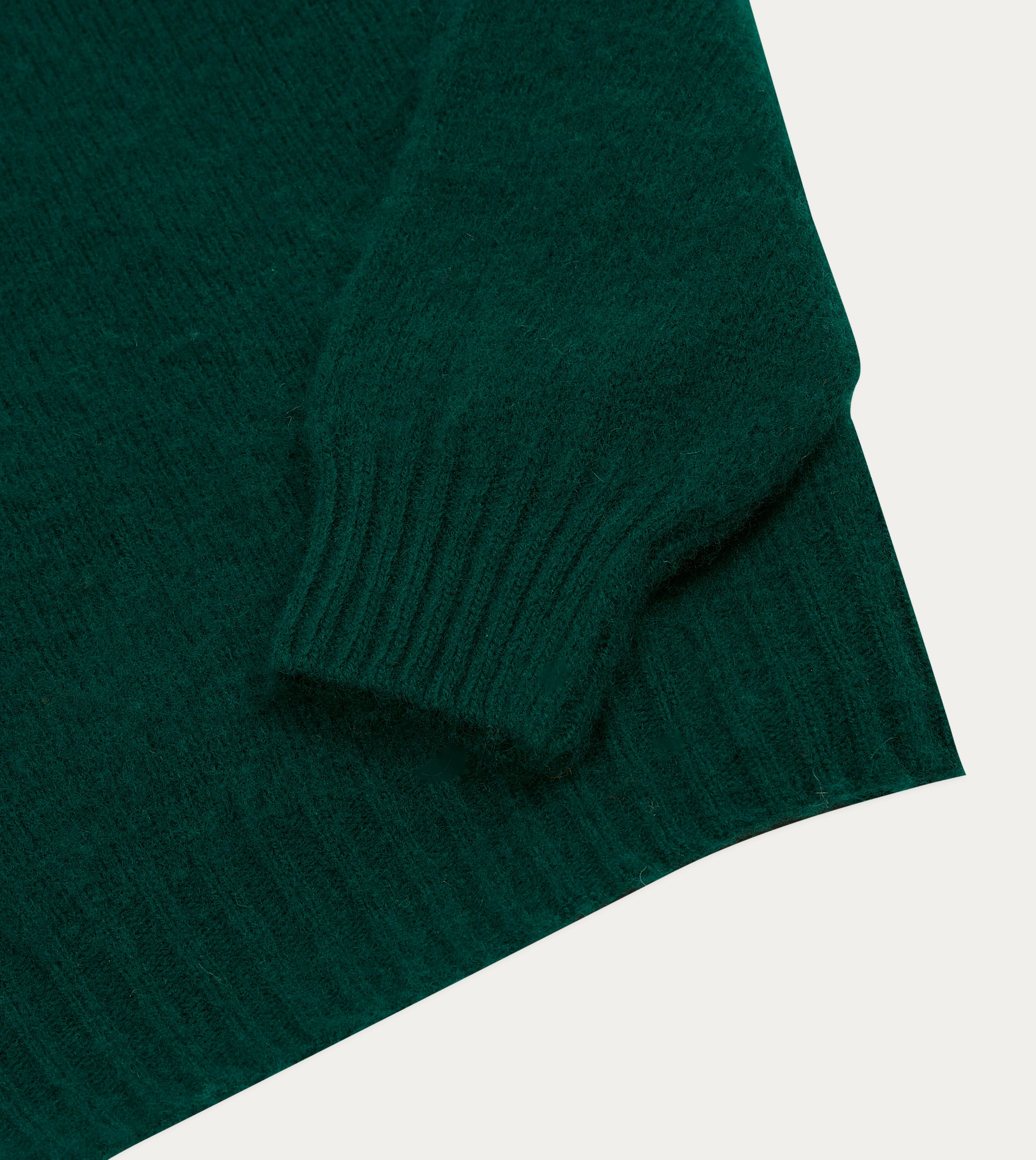 Simple Outfit Forest Green Brushed Shetland Crew Neck Jumper