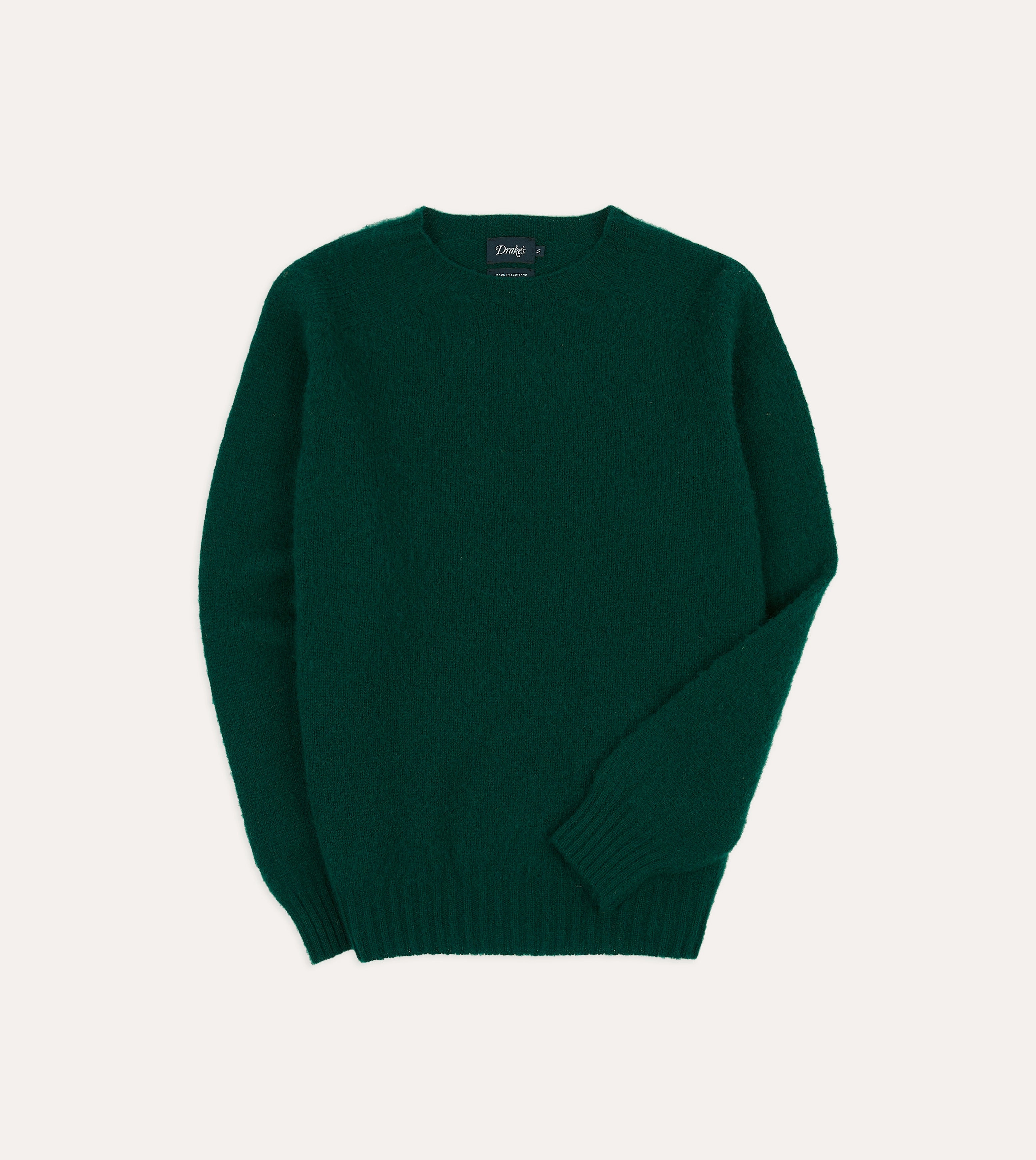 Forest Green Brushed Shetland Crew Neck Jumper Casual Comfort Wardrobe Classic