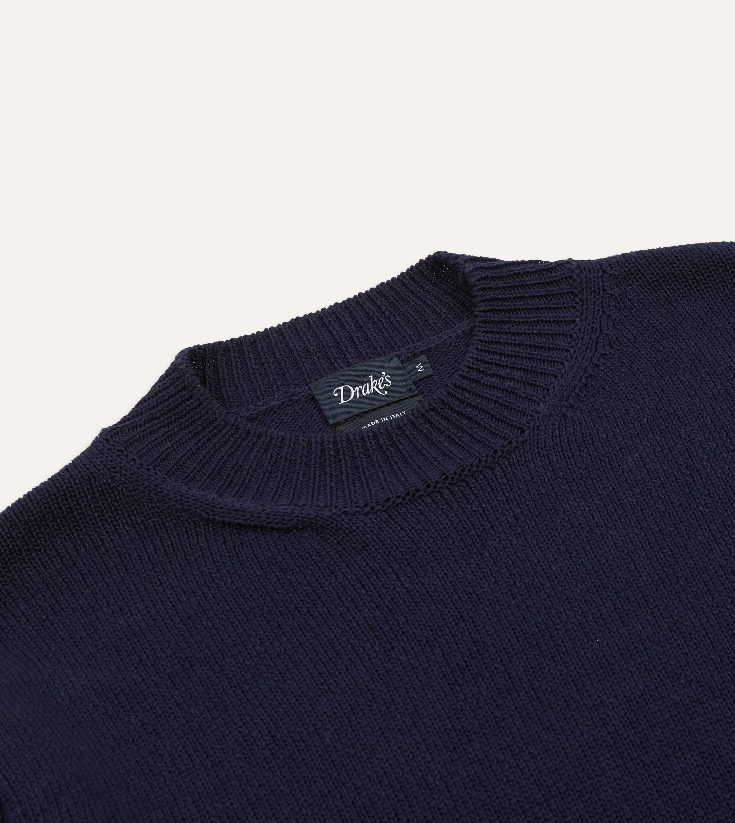Neutral Fit Cozy Loopback Fabric Navy Cotton Mock Neck Jumper