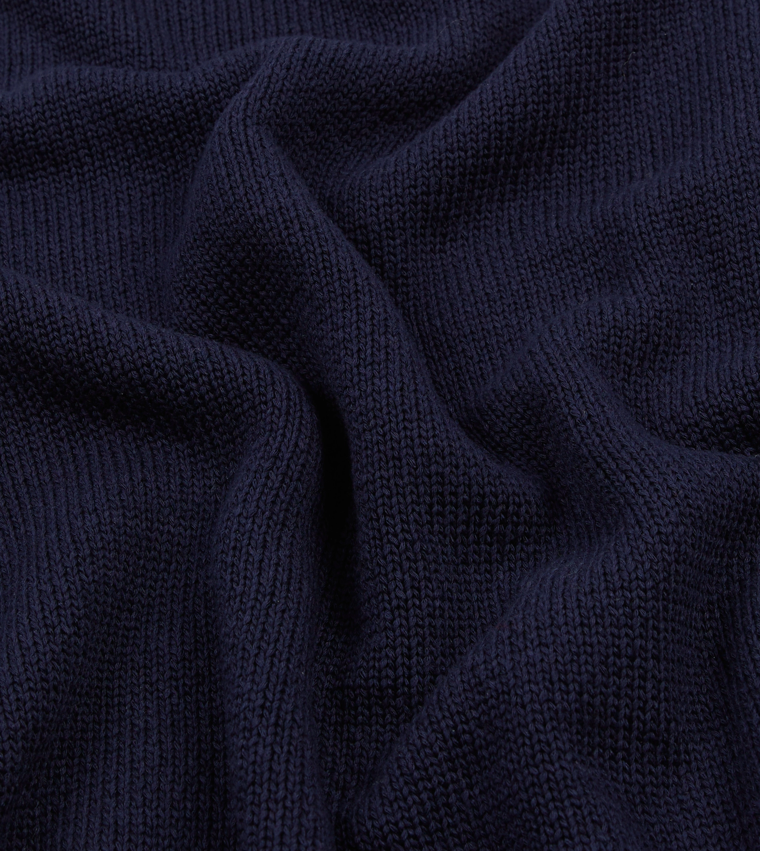 Navy Cotton Mock Neck Jumper No Effort Travel Trend