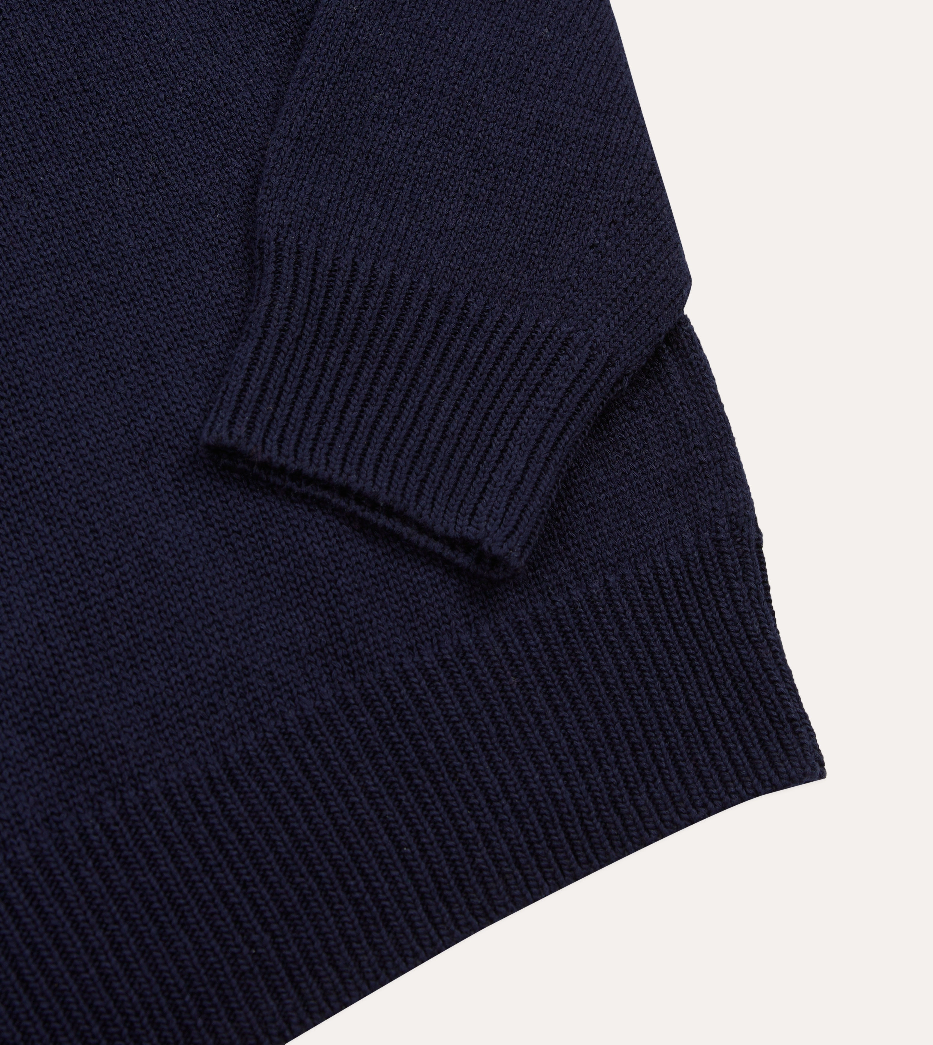 Navy Cotton Mock Neck Jumper Eco Friendly Dye