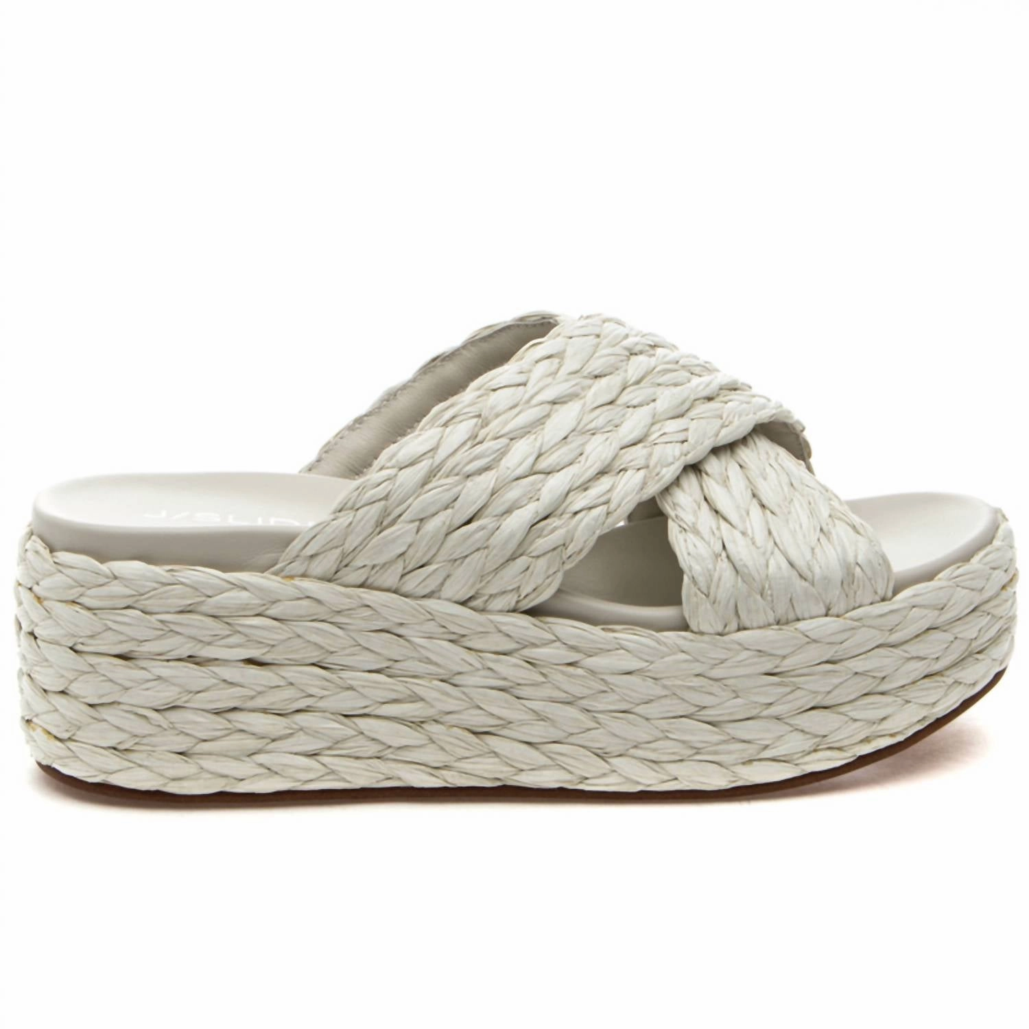 Cool Finish Foot alignment Women's Quiver Wedge Sandal In Bone Raffia