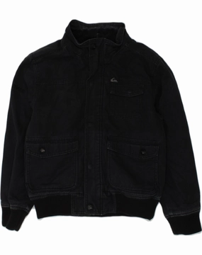 Softshell Technology QUIKSILVER Boys Bomber Jacket 9-10 Years Black Cotton
