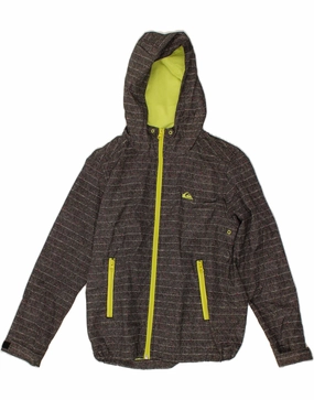 Puncture Resistant Material Viewpoint QUIKSILVER Boys Hooded Rain Jacket 11-12 Years Grey Striped Polyester