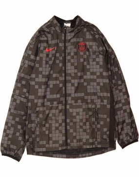 Pendant Abrasion Resistant Finish NIKE Boys Paris Saint- Germain Rain Jacket 13-14 Years XL Grey Geometric
