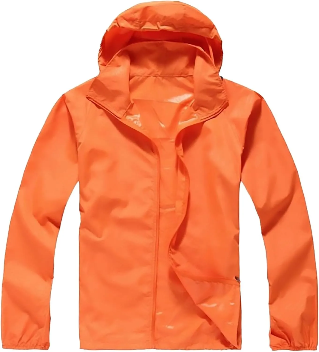 Rain Jacket for Women Lightweight Waterproof Raincoat Windbreaker Zip Up Jackets Outdoor Hooded Trench Coats