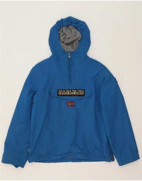 NAPAPIJRI Boys Hooded Anorak Jacket 11-12 Years Blue Polyester neutral - colored