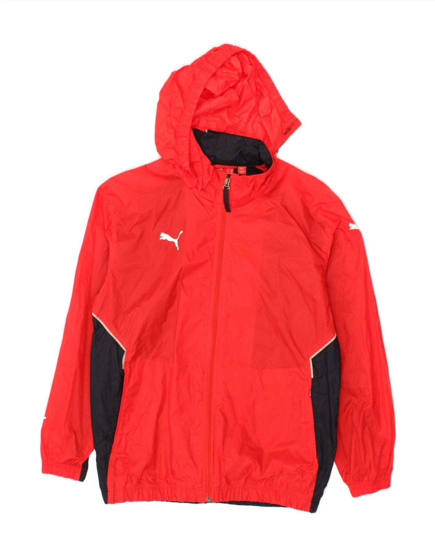 Keychain Workplace Use PUMA Boys Hooded Rain Jacket 11-12 Years Red Colourblock Nylon
