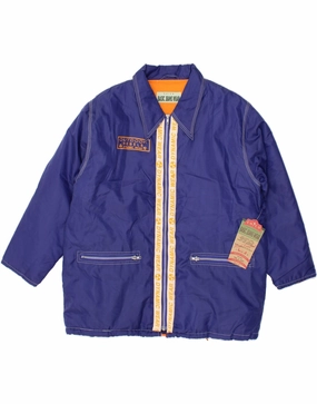BASIC Boys Graphic Rain Jacket 13-14 Years Blue Nylon Hiking Jacket Weather Control
