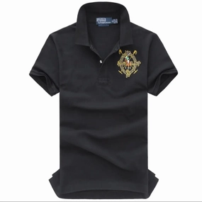 Ralph Lauren Badge Black Polo Geometric precision Soft and Flexible