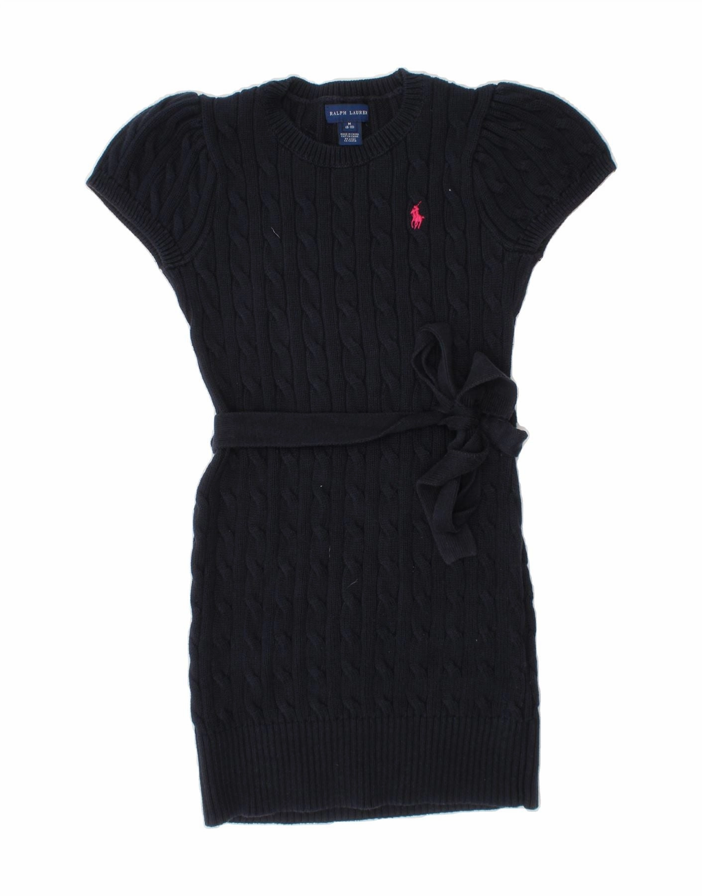 Linen-Blend Easy Style RALPH LAUREN Girls Jumper Dress 8-9 Years Medium Navy Blue Cotton