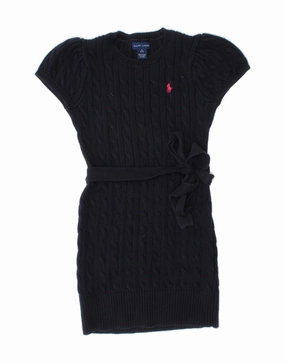 Linen-Blend Easy Style RALPH LAUREN Girls Jumper Dress 8-9 Years Medium Navy Blue Cotton