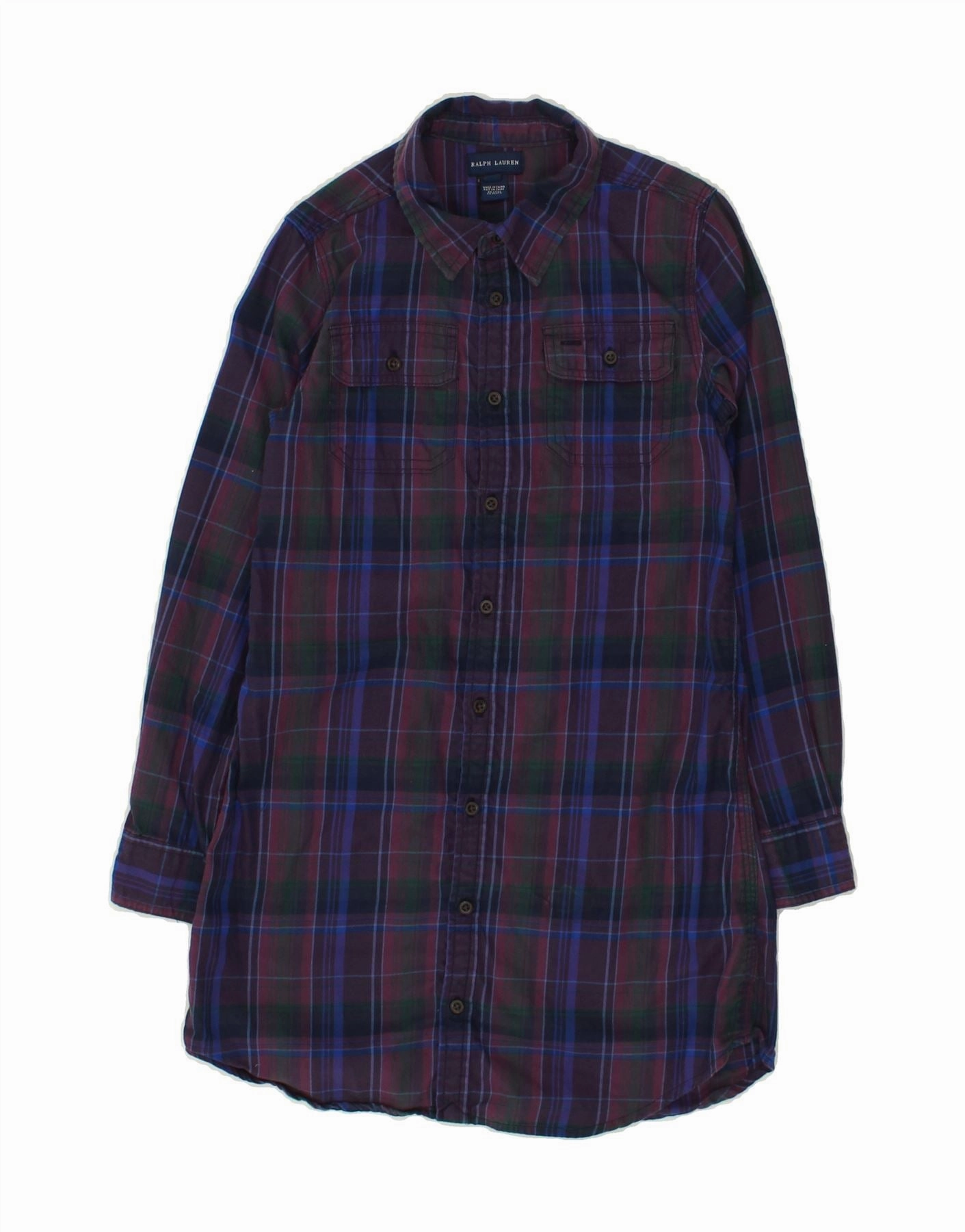 RALPH LAUREN Girls Shirt Dress 9-10 Years Multicoloured Check Cotton Trendy Comfort Clean Outfit