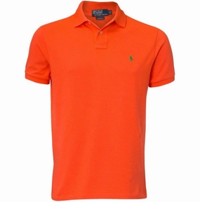 Ralph Lauren Orange Small Pony Men Polo Everyday Top
