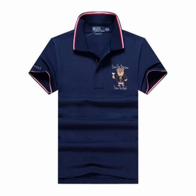 Ralph Lauren Polo Shirt Deep Blue Beach Bear Logo Shirt Relaxed Design Easy Look