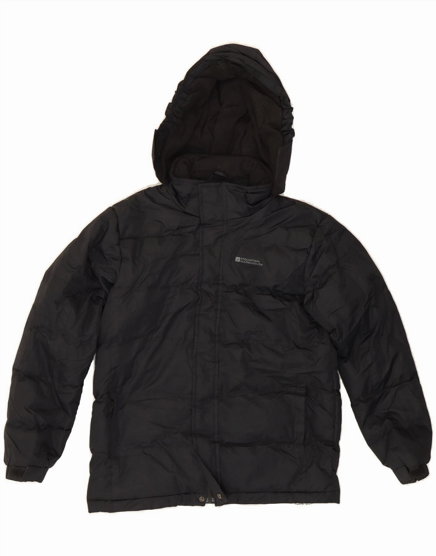 MOUNTAIN WAREHOUSE Boys Hooded Padded Jacket 12-13 Years Black Polyester Shaving-cream Snow Day