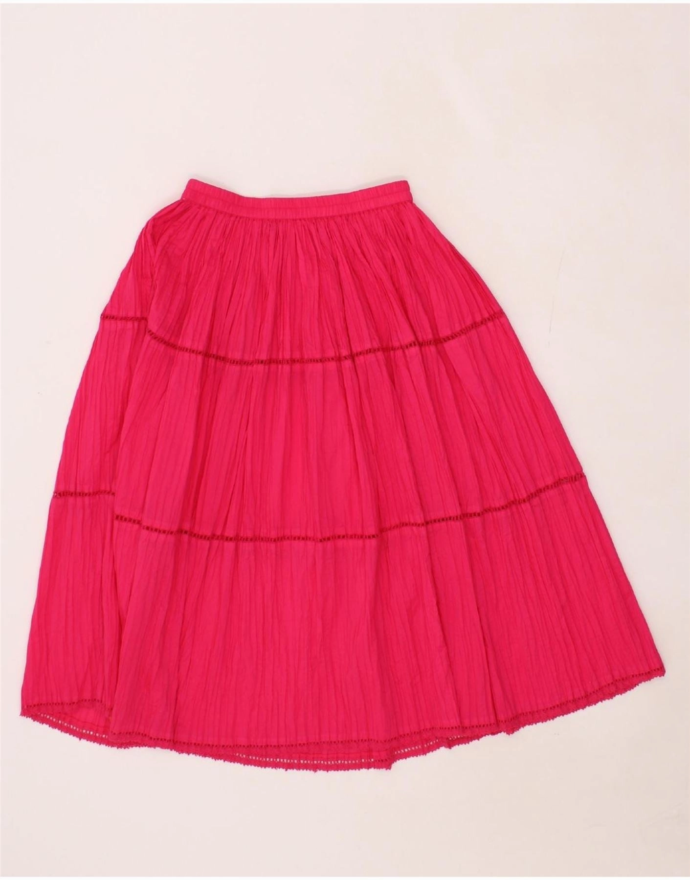 Date-Night BENETTON Girls A-Line Skirt 11-12 Years XL W26 Pink Cotton