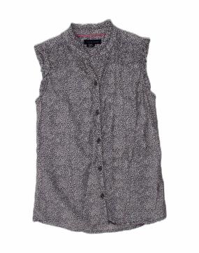 Comfy Fit Office Casual TOMMY HILFIGER Girls Sleeveless Shirt Dress 9-10 Years Blue Spotted Silk